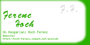 ferenc hoch business card